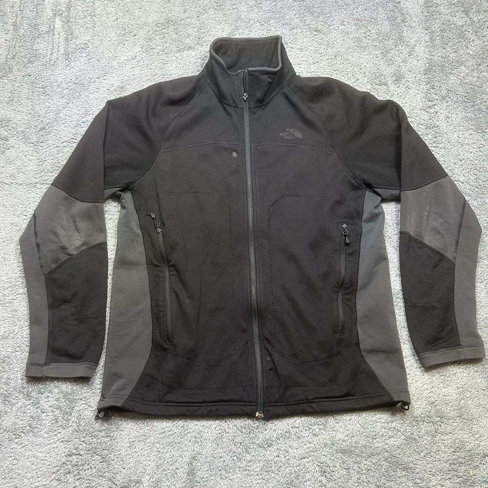The North Face Stealth Byron Jacket Mens L Black Full Zip Fleece *SPOTS & ZIPPER